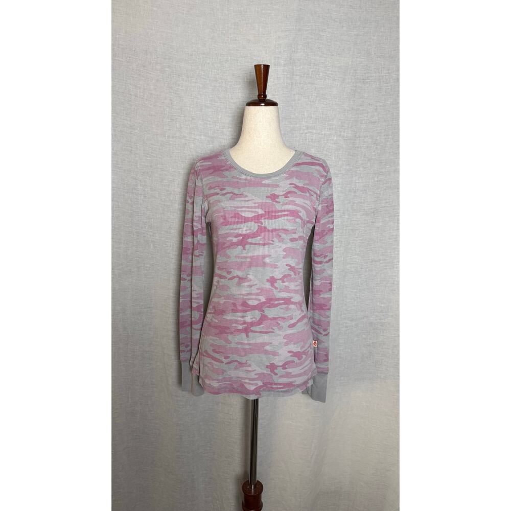 Vintage Y2K Curious Gypsy Grey Pink Camo Henley 
Size - See Measurements